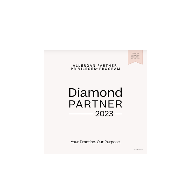 MK Aesthetics is a Diamond Partner of Allergan Partner Privileges Program in 2023, emphasizing quality med spa services.