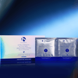 Extra Strength Active Peel Brightening System packaging and treatment pouches by iS Clinical for glowing skin.