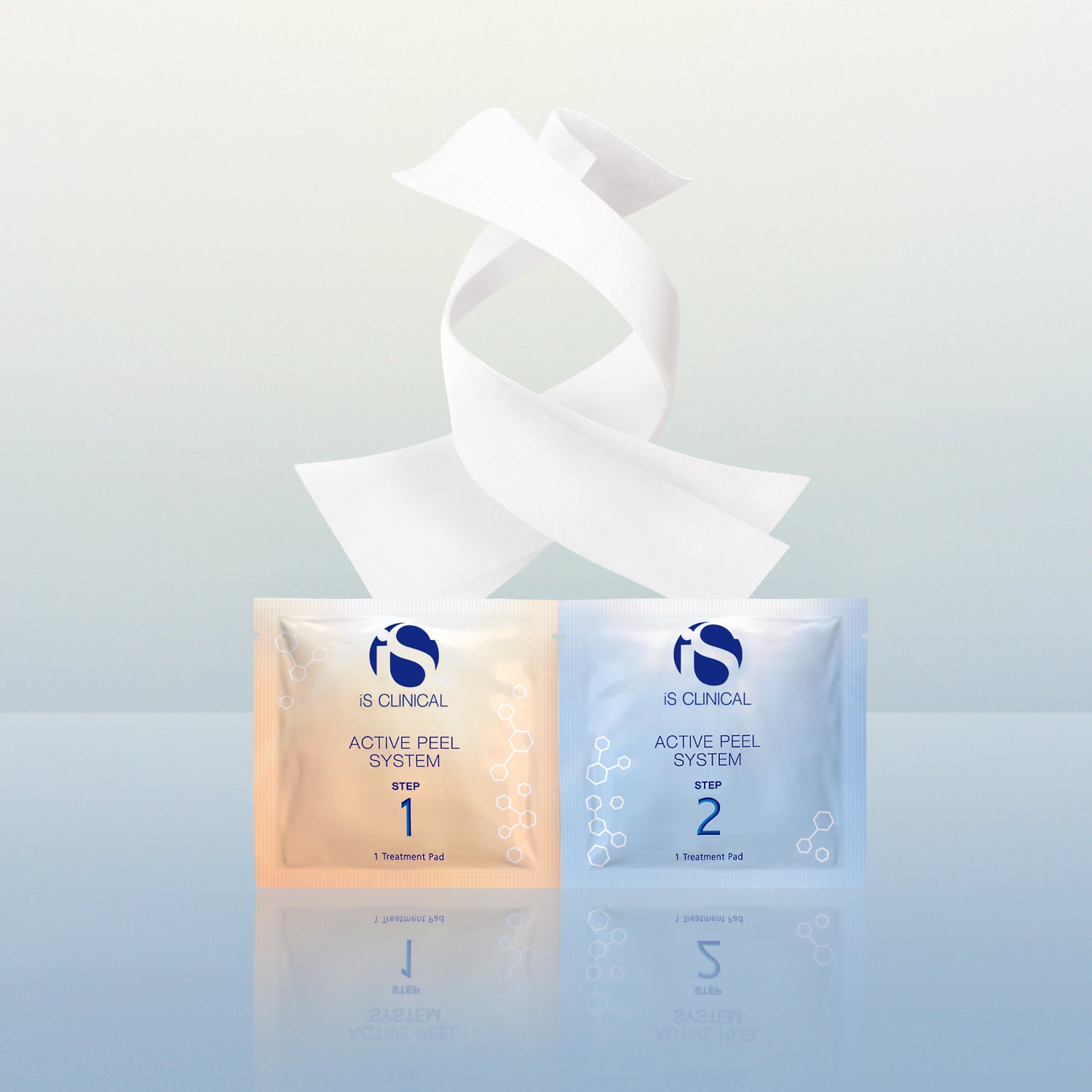 Active Peel System by IS Clinical, featuring Step 1 and Step 2 treatment packets for rejuvenating skin at MK Aesthetics Spa.