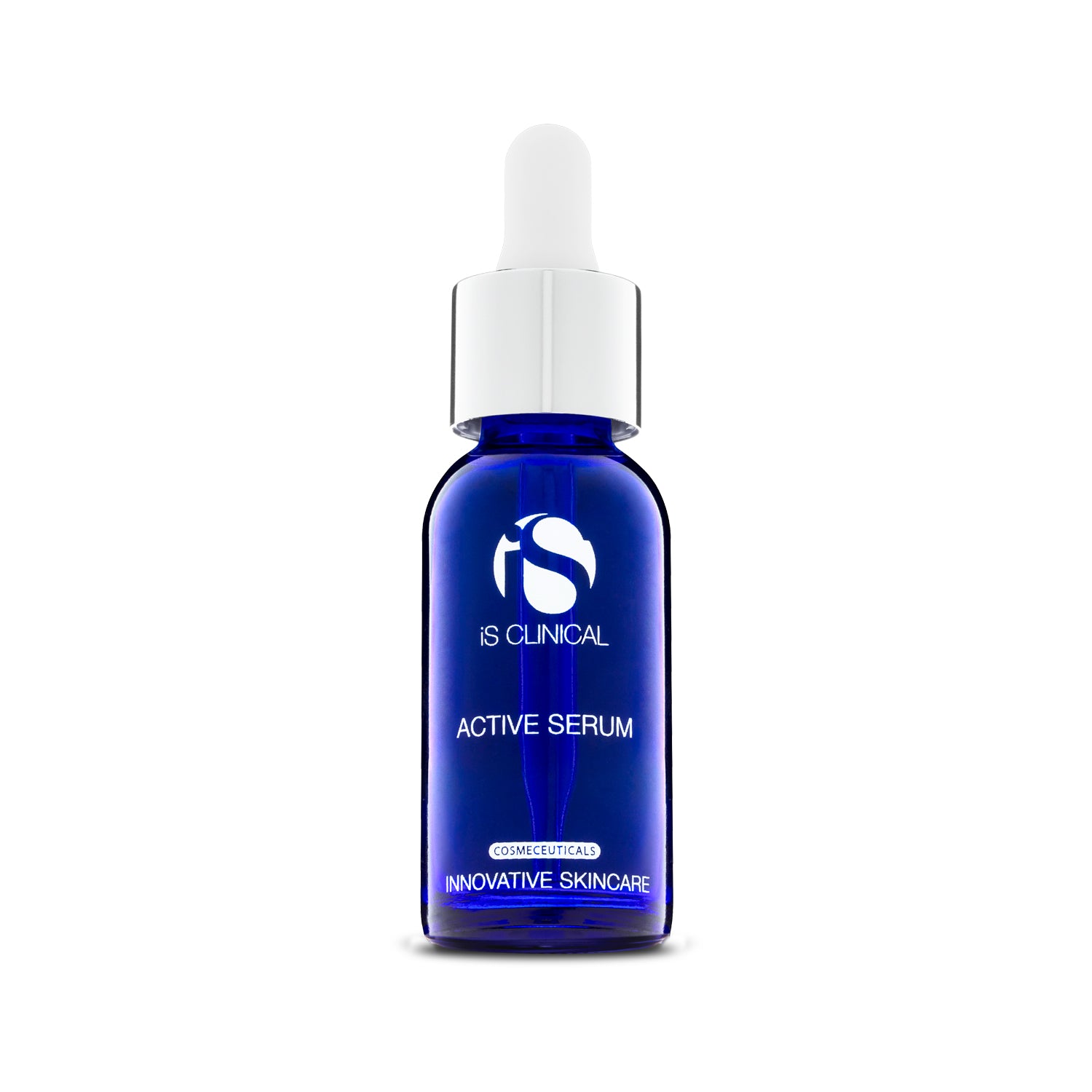 is Clinical Active Serum in a blue dropper bottle, enhances skin tone and reduces fine lines, from MK Aesthetics.