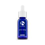 is Clinical Active Serum in a blue dropper bottle, enhances skin tone and reduces fine lines, from MK Aesthetics.