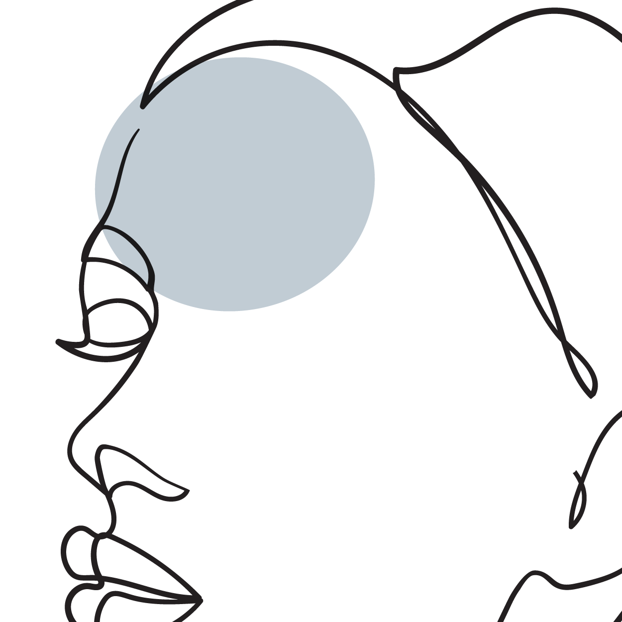 Line art silhouette of a face highlighting the forehead, representing MK Aesthetics Med Spa services in Minnetonka.