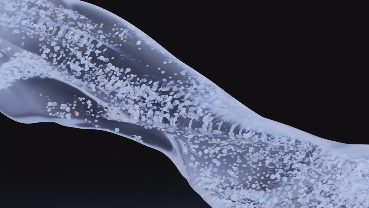 Cleansing Complex Polish showing light, foamy gel with microscopic exfoliating particles for skin cleansing.