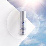 Youth Eye Complex by iS Clinical in a sleek bottle against a bright sky background, enhancing youthful skin.
