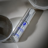 Youth Eye Complex skincare product in a minimalist setting, highlighting MK Aesthetics and anti-aging benefits.