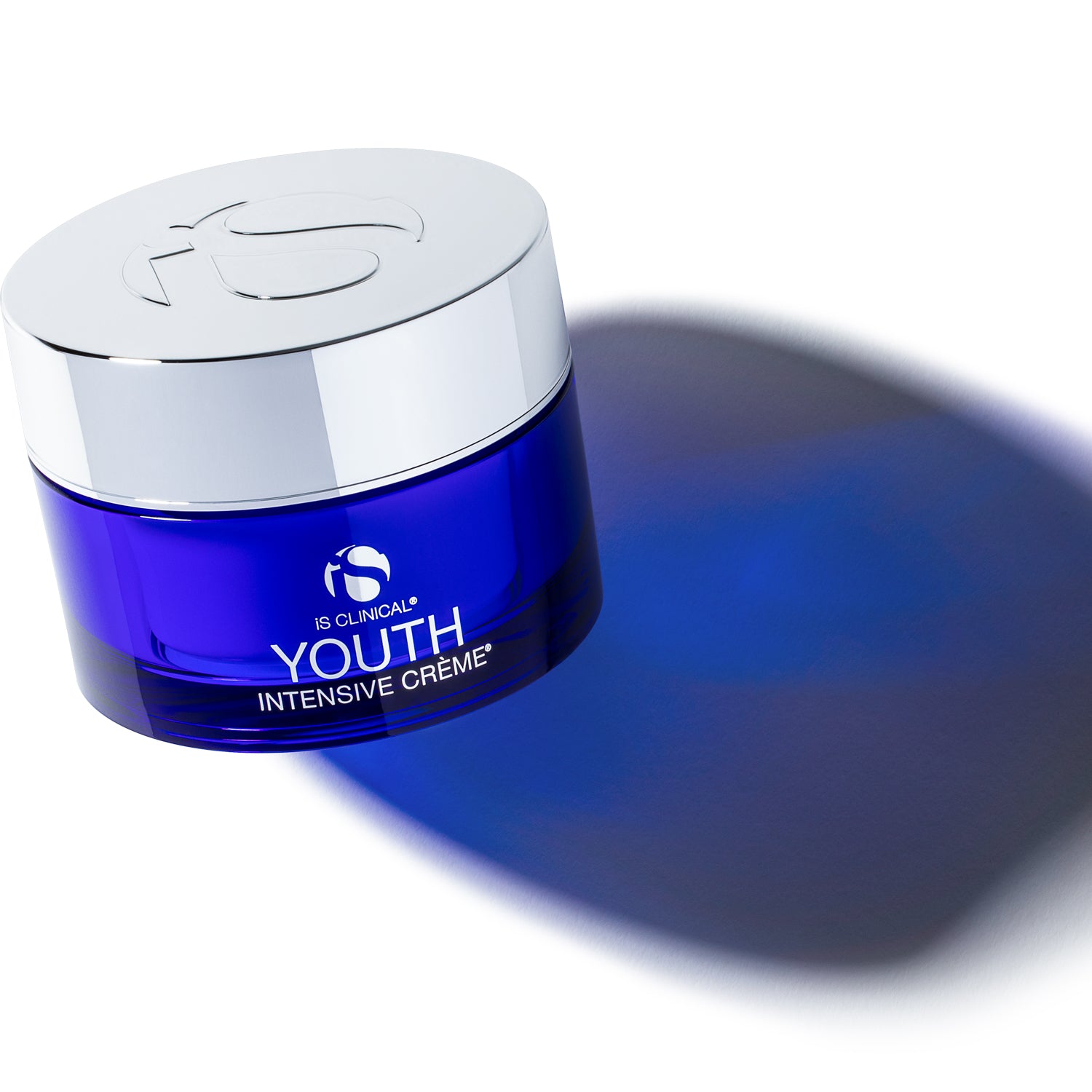 Youth Intensive Crème 1.7oz by IS Clinical in a blue jar, ideal for age-defying skincare.